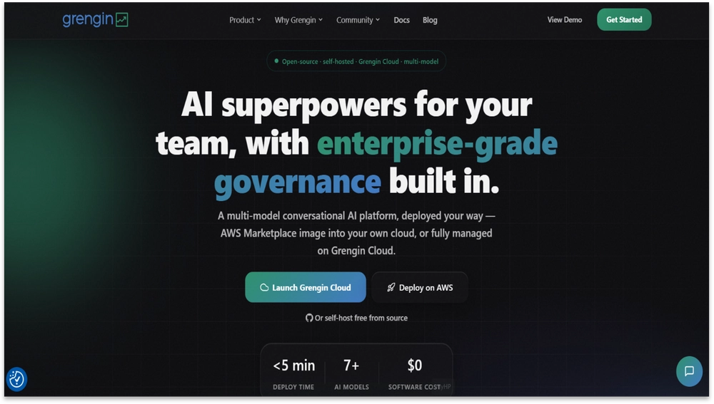 Grengin homepage screenshot