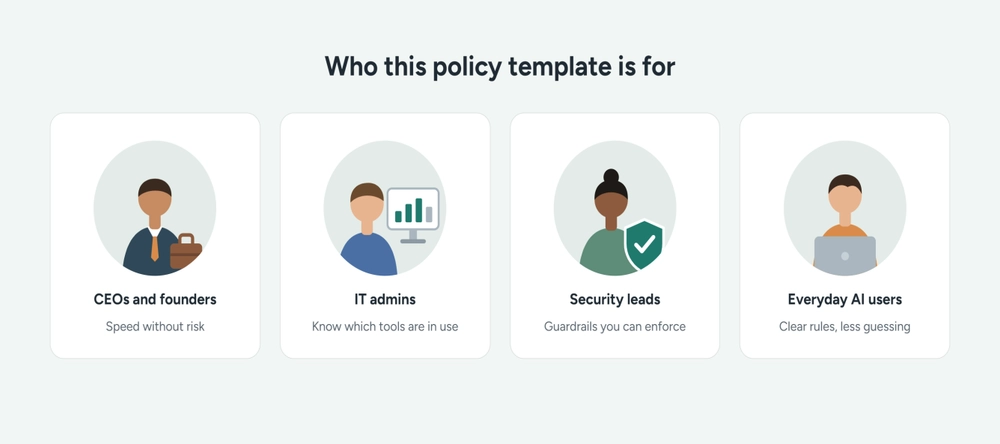 Who this policy template is for: CEOs and founders