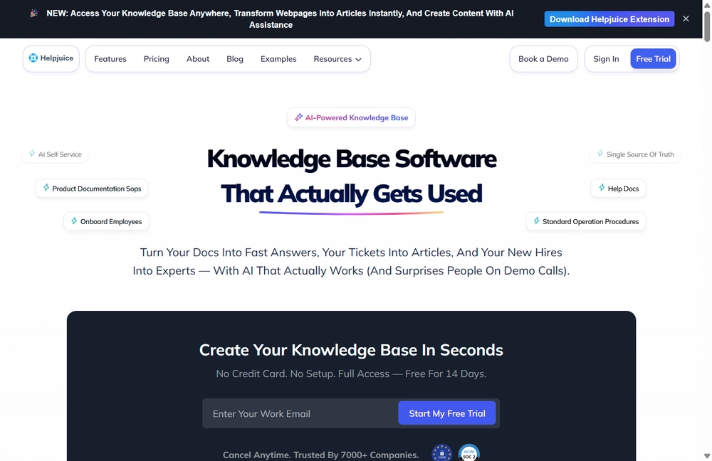 Helpjuice homepage screenshot