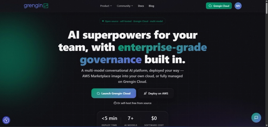 Grengin website homepage