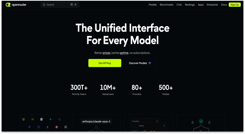 OpenRouter homepage screenshot