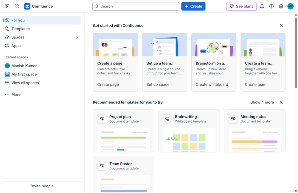 Confluence webapp screenshot