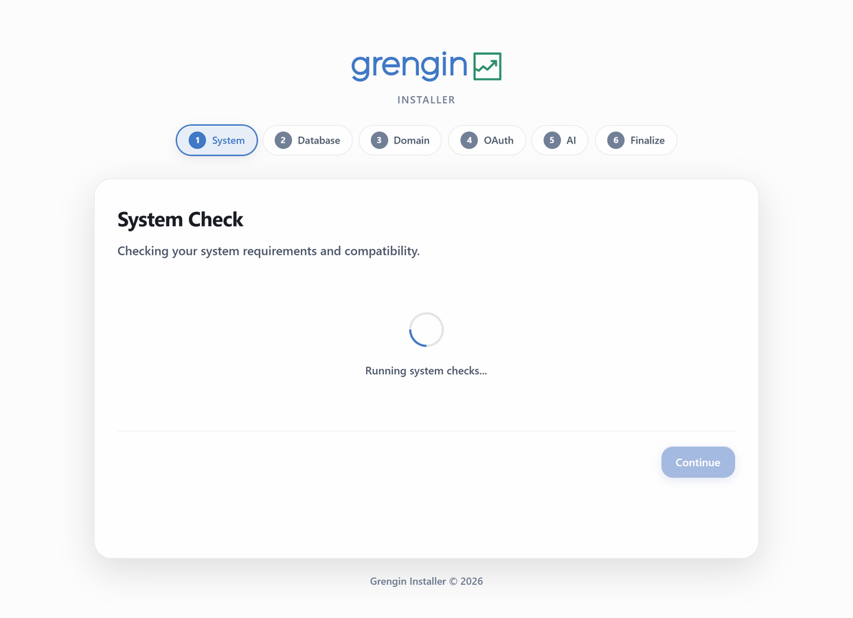 Grengin installer system check