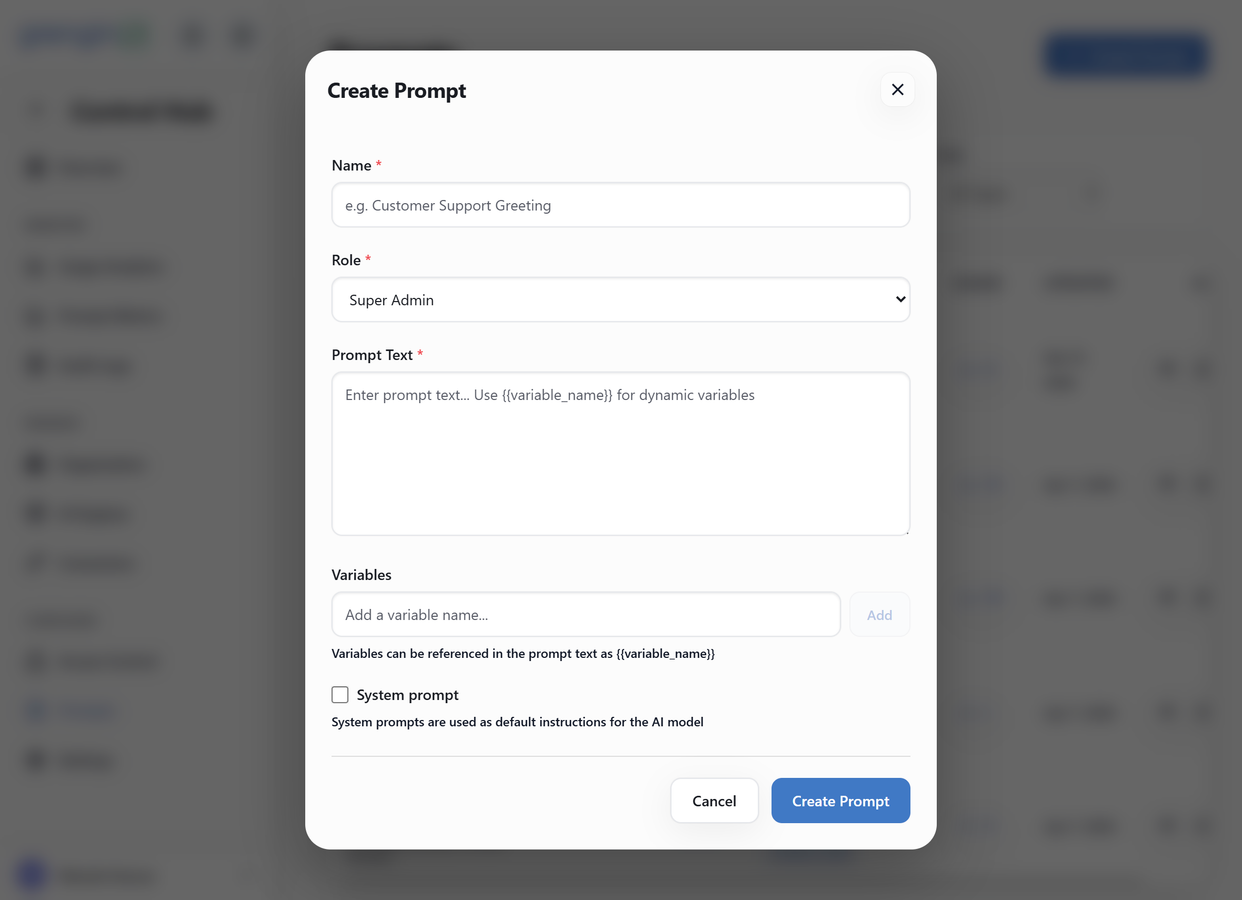 Grengin add new prompt